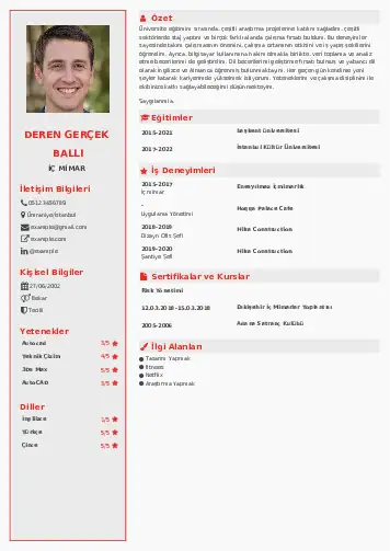 İç Mimar Cv Örnekleri cv indir